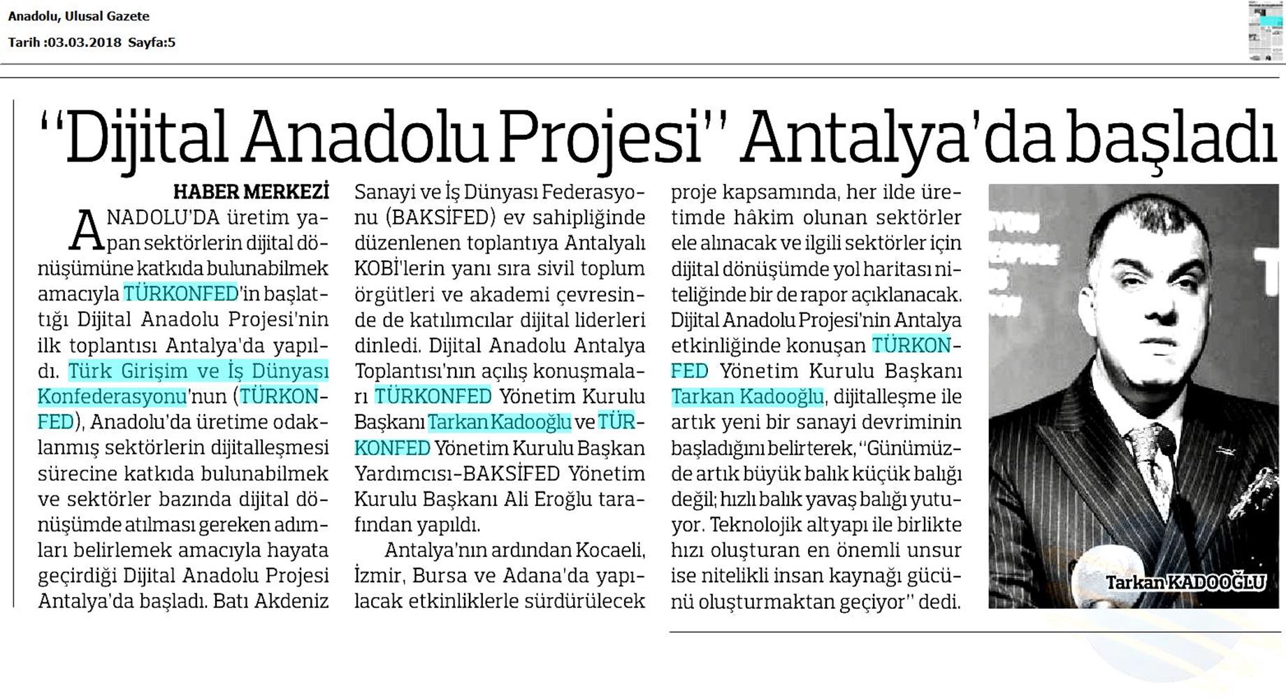 Dijital Anadolu Toplantısı Medya Yansimalari 1 Mart 2018 Antalya - 9