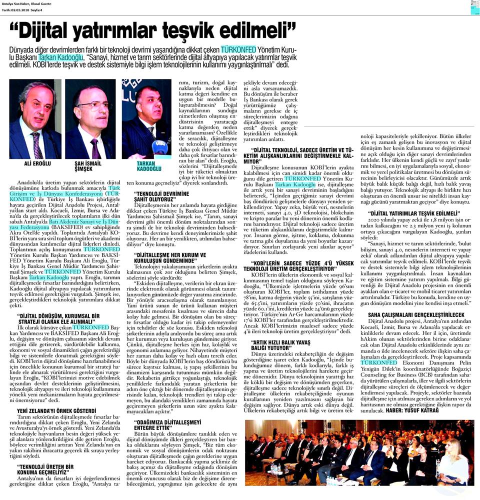 Dijital Anadolu Toplantısı Medya Yansimalari 1 Mart 2018 Antalya - 20