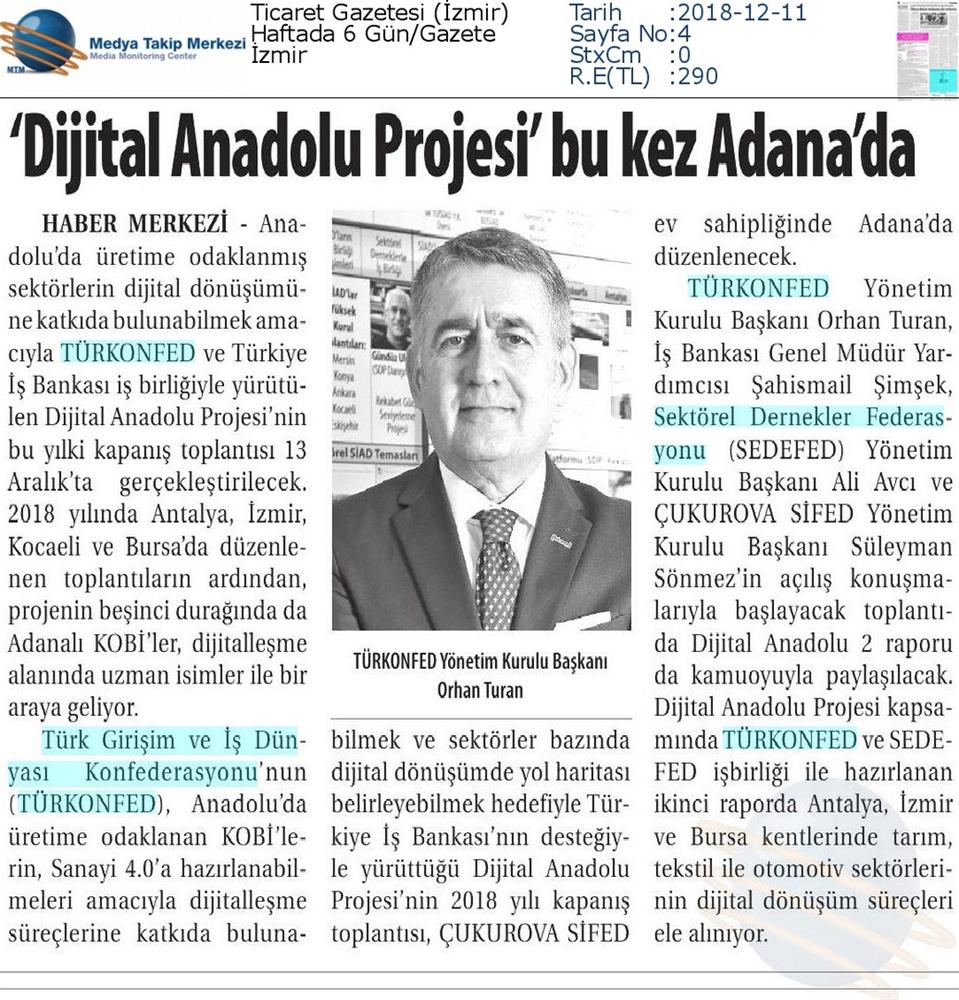 Dijital Anadolu Toplantısı Medya Yansimalari 13 Aralik 2018 Adana - 2