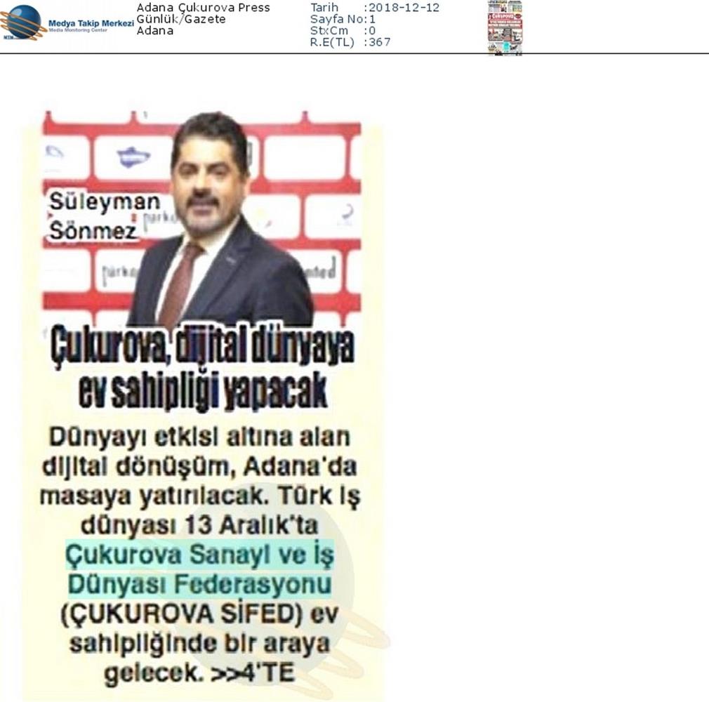 Dijital Anadolu Toplantısı Medya Yansimalari 13 Aralik 2018 Adana - 9