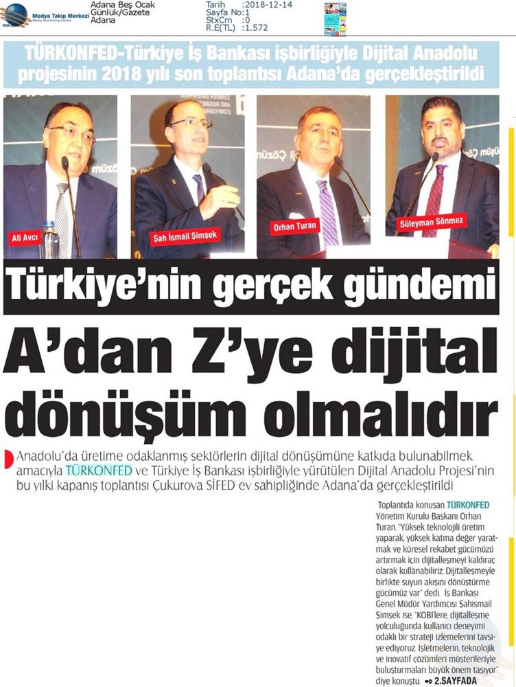 Dijital Anadolu Toplantısı Medya Yansimalari 13 Aralik 2018 Adana - 12