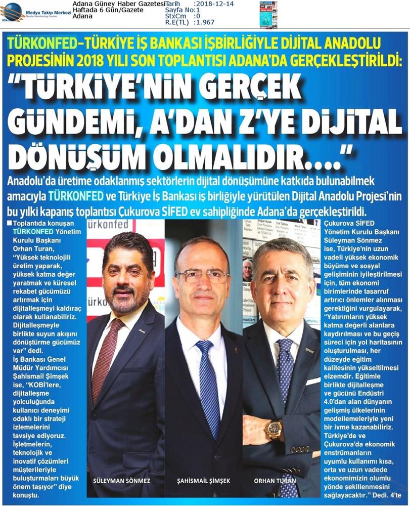 Dijital Anadolu Toplantısı Medya Yansimalari 13 Aralik 2018 Adana - 21