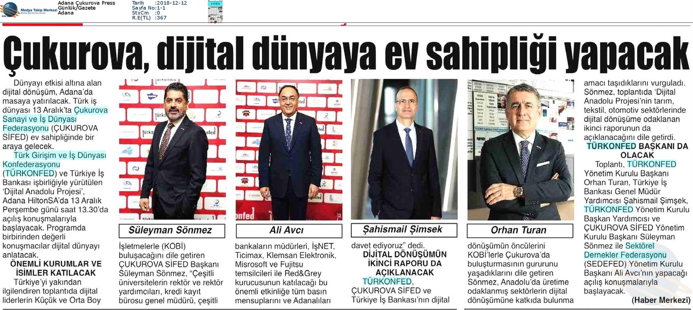 Dijital Anadolu Toplantısı Medya Yansimalari 13 Aralik 2018 Adana - 24