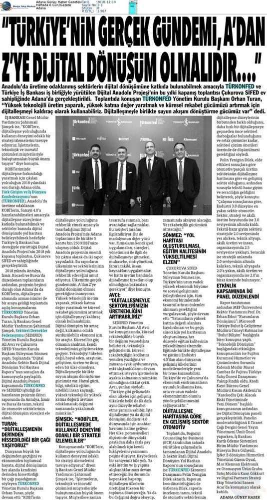 Dijital Anadolu Toplantısı Medya Yansimalari 13 Aralik 2018 Adana - 28