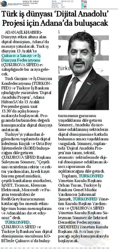 Dijital Anadolu Toplantısı Medya Yansimalari 13 Aralik 2018 Adana - 29