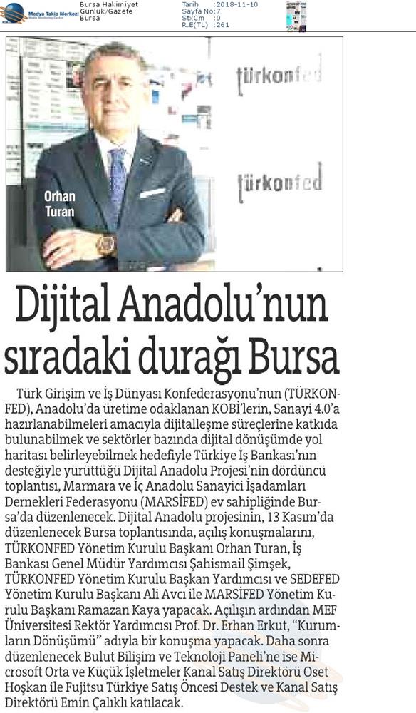 Dijital Anadolu Toplantısı Medya Yansimalari 13 Kasim Bursa - 6
