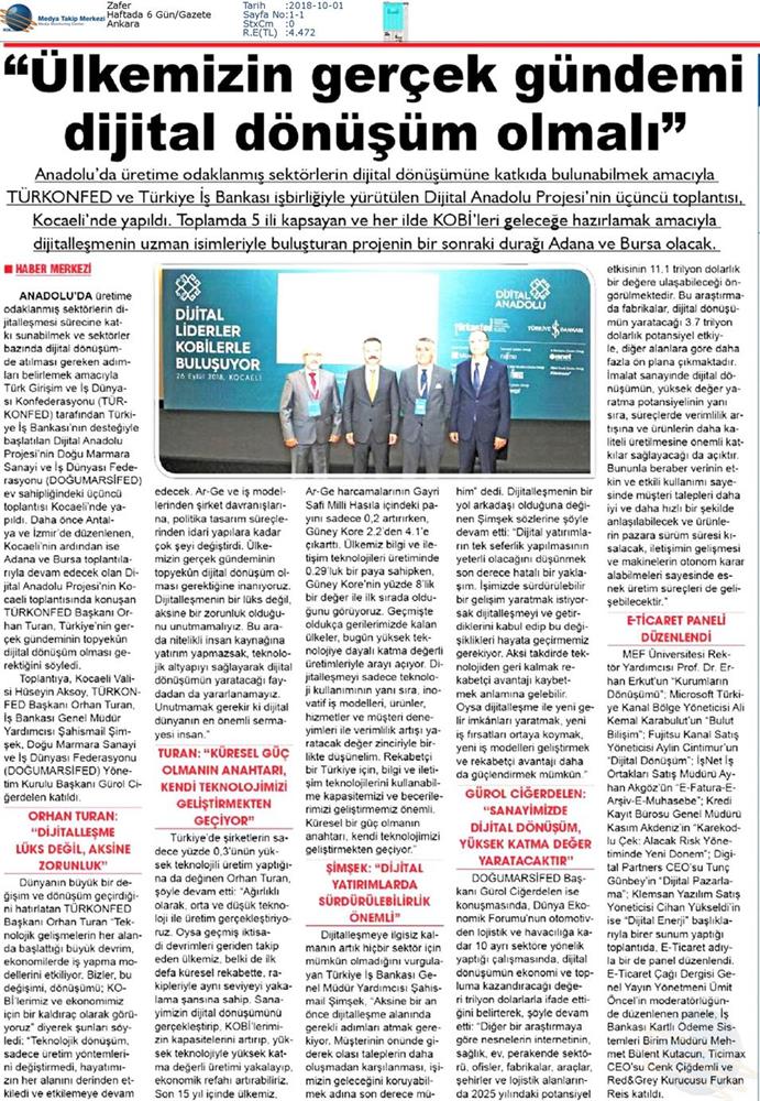 Dijital Anadolu Toplantısı Medya Yansimalari 26 Eylul 2018 Kocaeli - 1