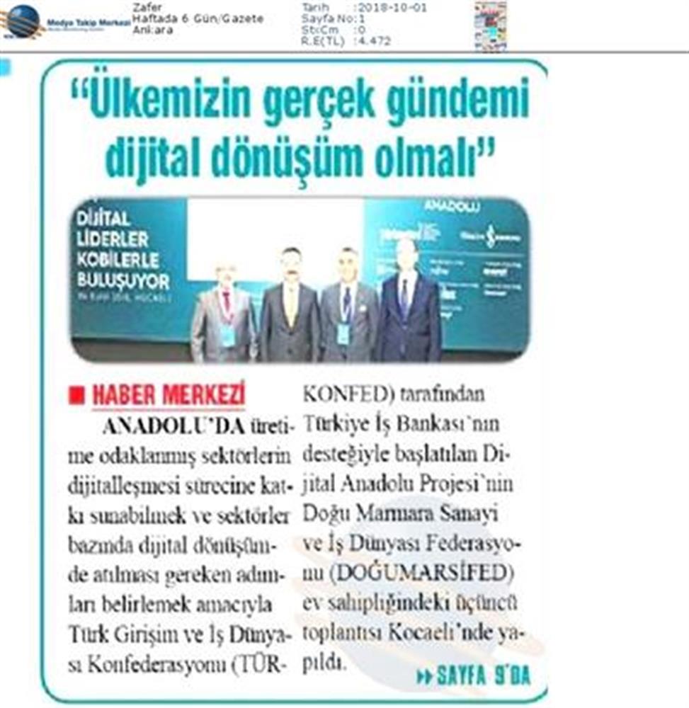 Dijital Anadolu Toplantısı Medya Yansimalari 26 Eylul 2018 Kocaeli - 6