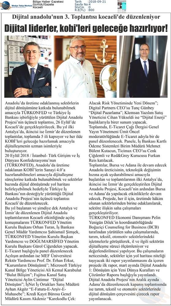 Dijital Anadolu Toplantısı Medya Yansimalari 26 Eylul 2018 Kocaeli - 10