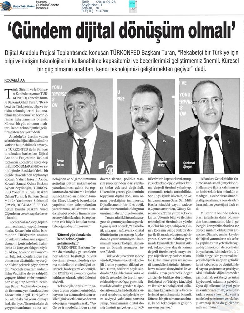 Dijital Anadolu Toplantısı Medya Yansimalari 26 Eylul 2018 Kocaeli - 12