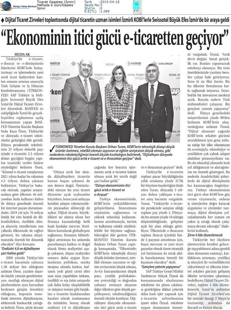 Dijital Ticaret Zirvesi Medya Yansimalari 16 Nisan 2019 Izmir - 3