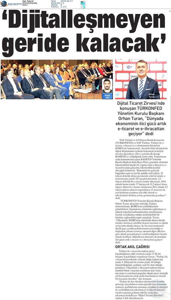 Dijital Ticaret Zirvesi Medya Yansimalari 16 Nisan 2019 Izmir - 19