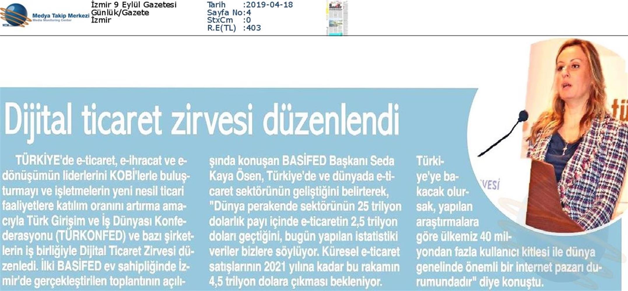 Dijital Ticaret Zirvesi Medya Yansimalari 16 Nisan 2019 Izmir - 22