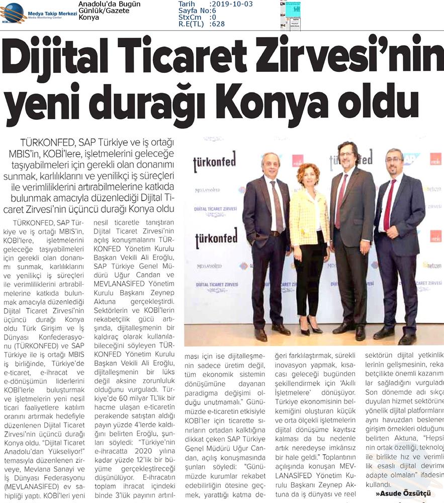 Dijital Ticaret Zirvesi Medya Yansimalari 2 Ekim 2019 Konya - 1