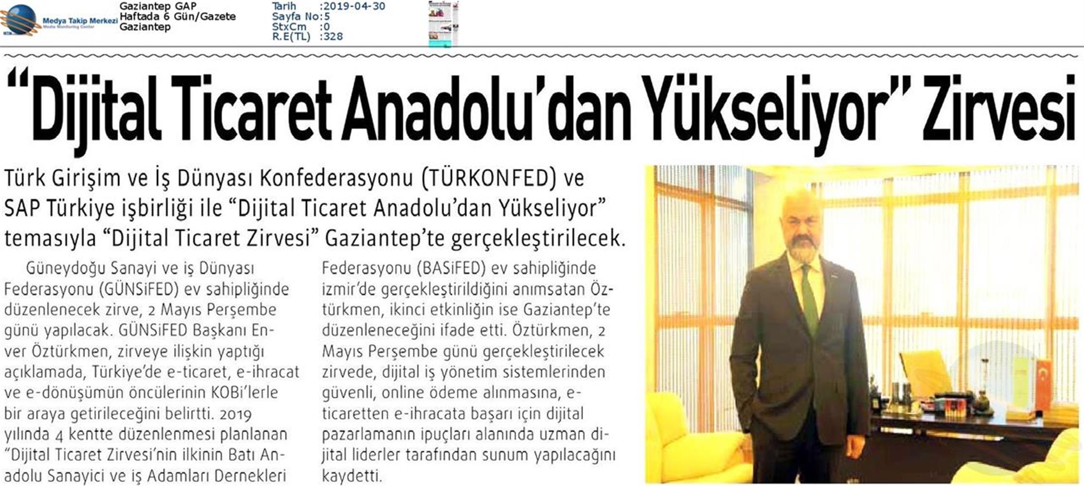 Dijital Ticaret Zirvesi Medya Yansimalari 2 Mayis 2019 Gaziantep - 1