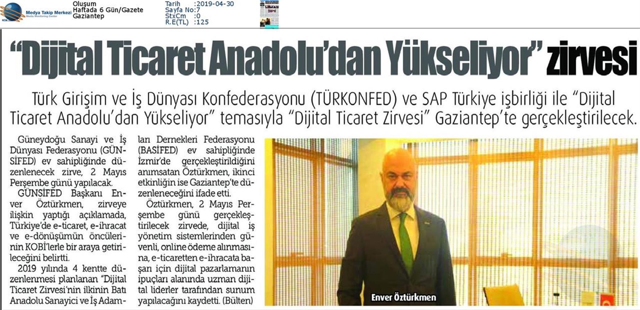 Dijital Ticaret Zirvesi Medya Yansimalari 2 Mayis 2019 Gaziantep - 8