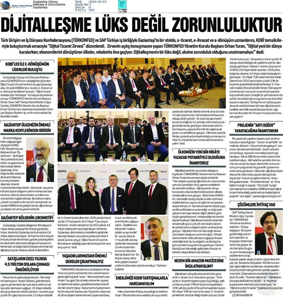 Dijital Ticaret Zirvesi Medya Yansimalari 2 Mayis 2019 Gaziantep - 12
