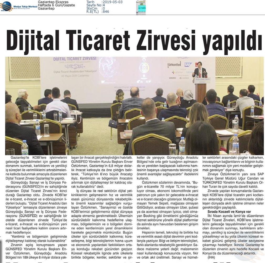 Dijital Ticaret Zirvesi Medya Yansimalari 2 Mayis 2019 Gaziantep - 13