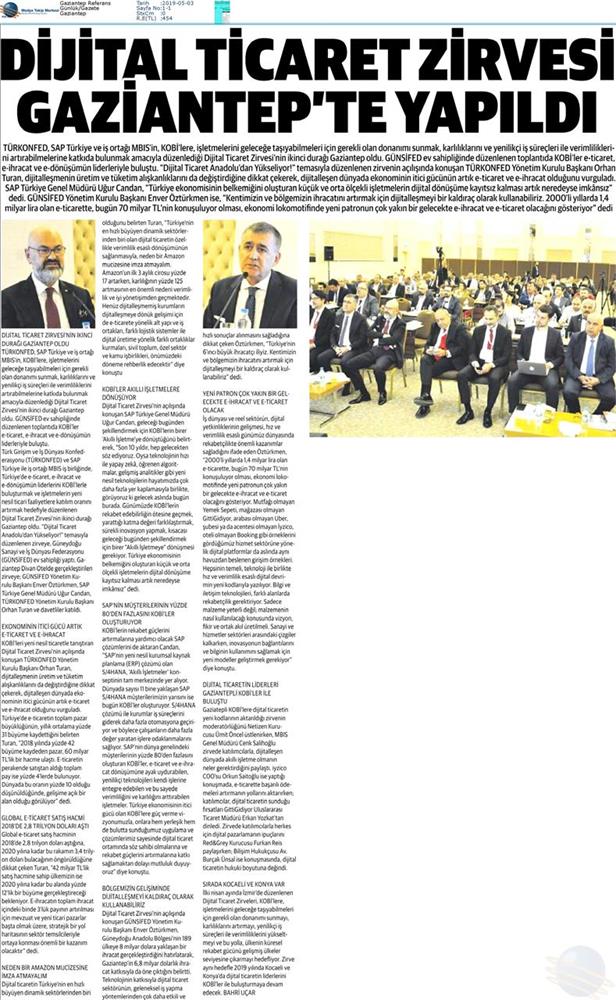 Dijital Ticaret Zirvesi Medya Yansimalari 2 Mayis 2019 Gaziantep - 19