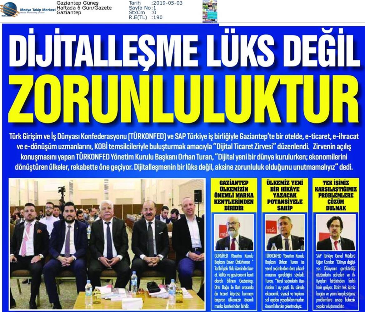 Dijital Ticaret Zirvesi Medya Yansimalari 2 Mayis 2019 Gaziantep - 29