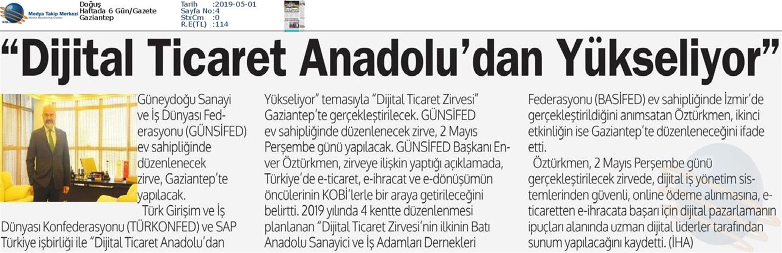 Dijital Ticaret Zirvesi Medya Yansimalari 2 Mayis 2019 Gaziantep - 32
