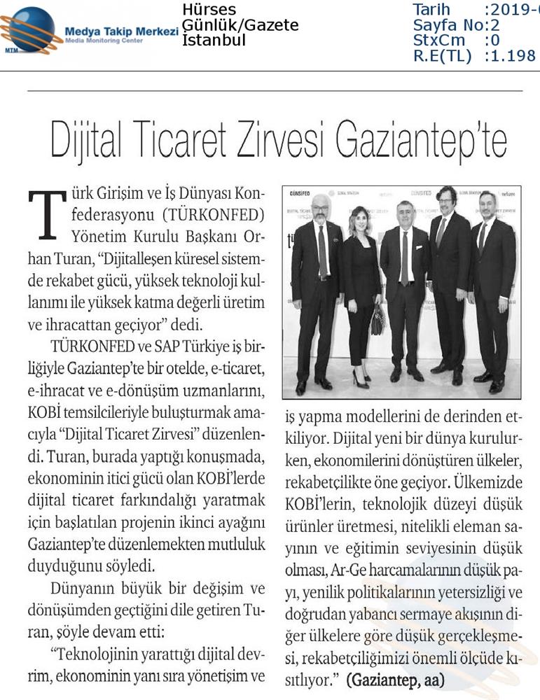 Dijital Ticaret Zirvesi Medya Yansimalari 2 Mayis 2019 Gaziantep - 46