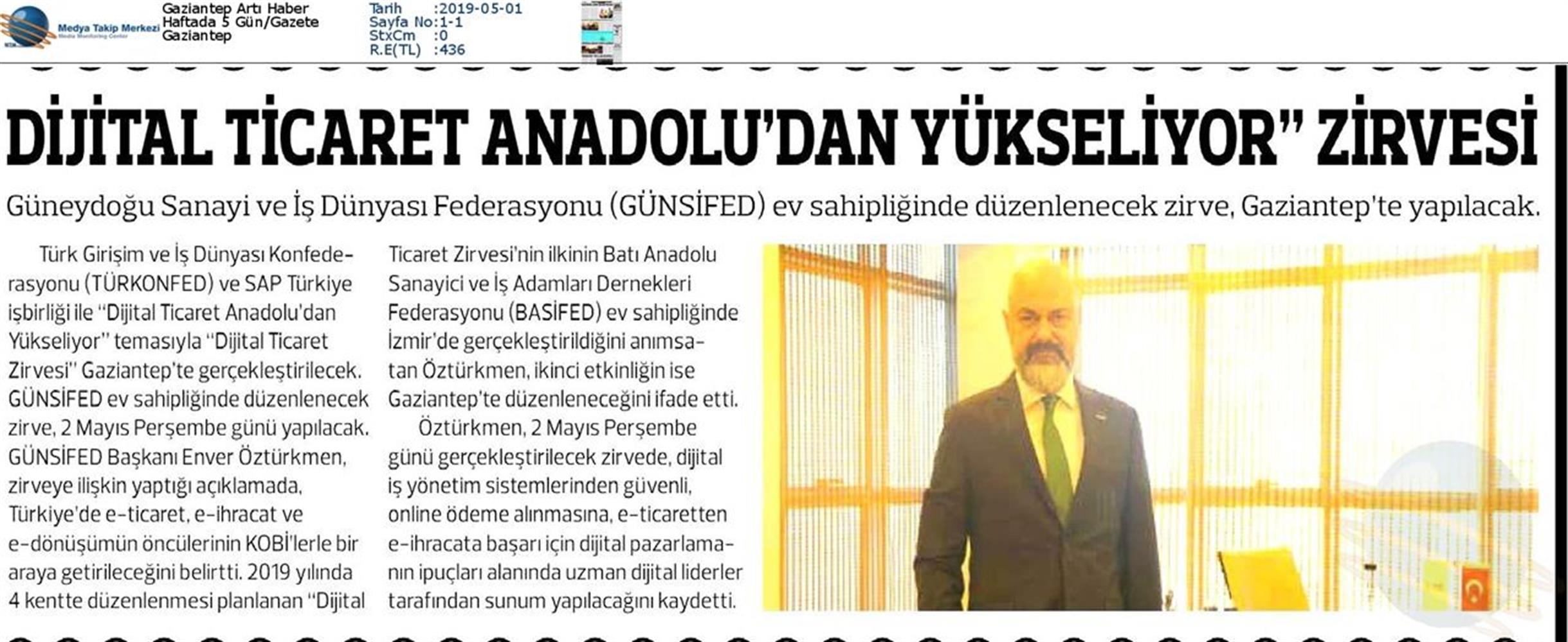 Dijital Ticaret Zirvesi Medya Yansimalari 2 Mayis 2019 Gaziantep - 58