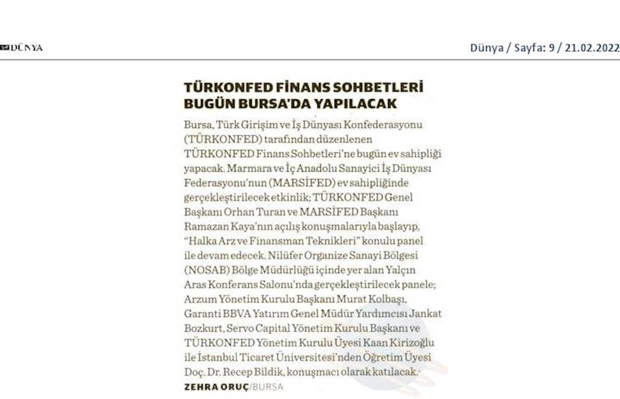 Finans Sohbetleri 21 Subat 2022 Bursa - 2
