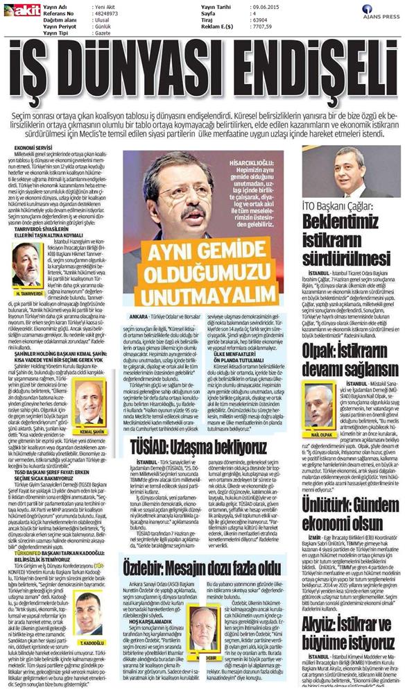 Genel Secim Sonrasi Basina Yansiyan Görüşlerimiz - 1