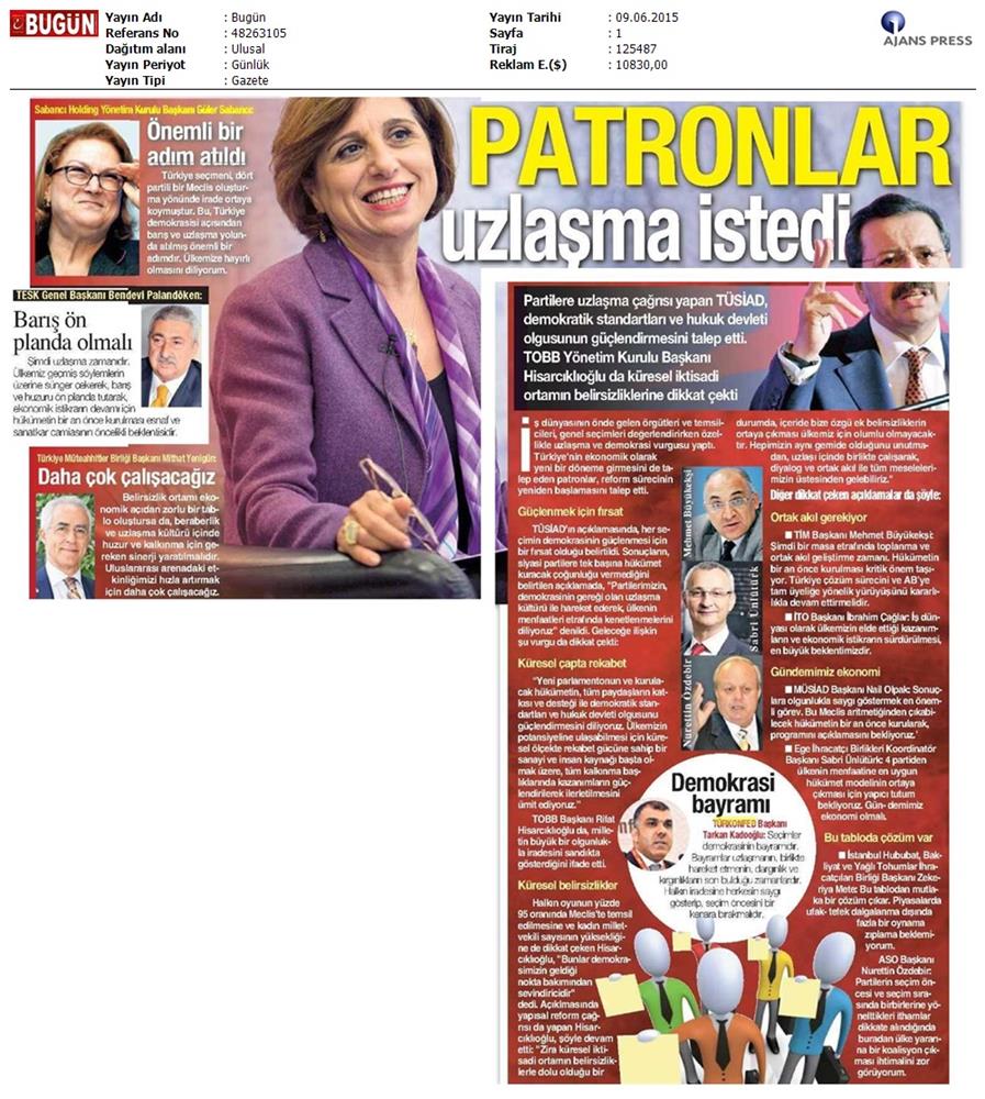 Genel Secim Sonrasi Basina Yansiyan Görüşlerimiz - 3