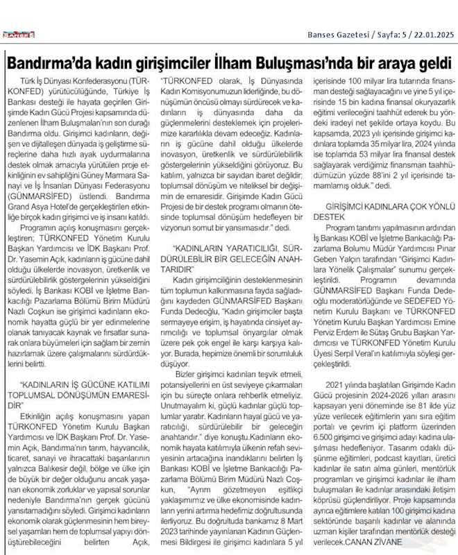 Girişimde Kadin Gucu 16 Ocak 2025 Bandirma - 2
