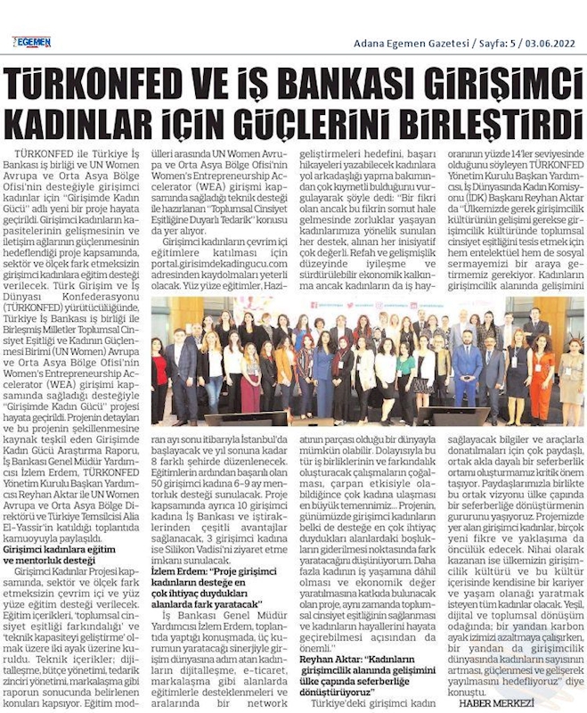Girişimde Kadin Gucu Projesi Tanitim Toplantısı 1 Haziran 2022 Istanbul - 3