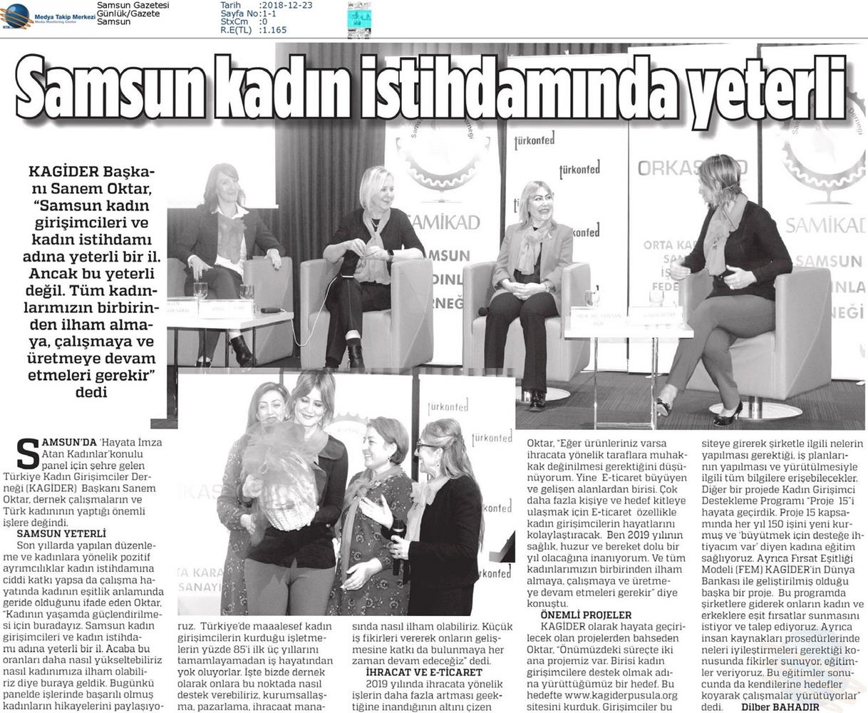 Hayata Imza Atan Kadinlar Toplantısı Medya Yansimalari 21 Aralik 2018 Samsun - 4