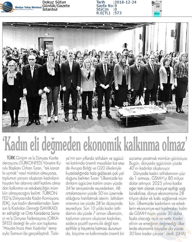 Hayata Imza Atan Kadinlar Toplantısı Medya Yansimalari 21 Aralik 2018 Samsun - 7