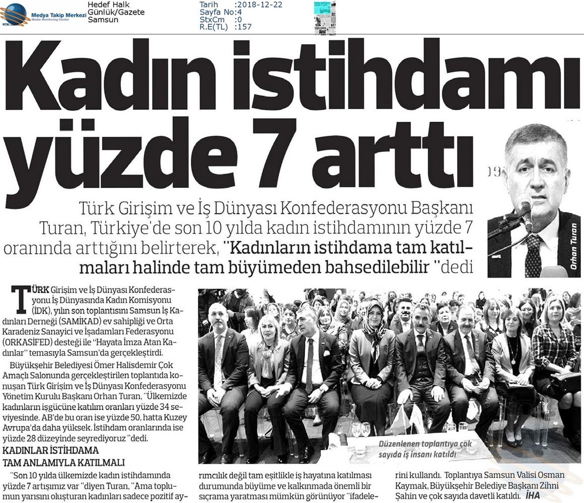 Hayata Imza Atan Kadinlar Toplantısı Medya Yansimalari 21 Aralik 2018 Samsun - 8