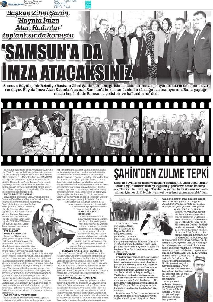 Hayata Imza Atan Kadinlar Toplantısı Medya Yansimalari 21 Aralik 2018 Samsun - 11