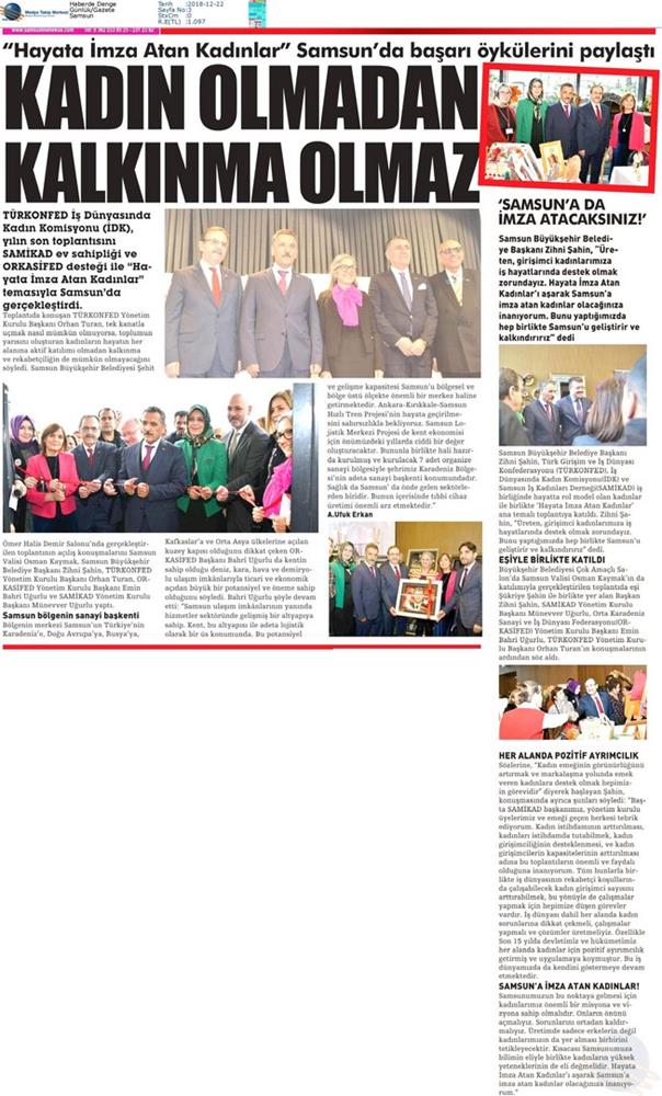 Hayata Imza Atan Kadinlar Toplantısı Medya Yansimalari 21 Aralik 2018 Samsun - 15