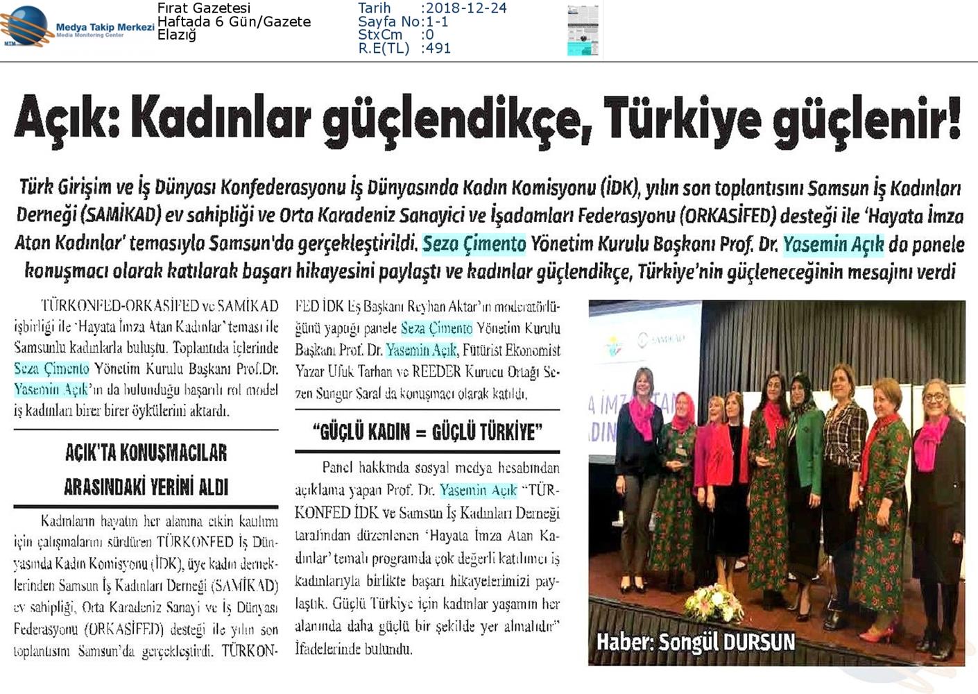 Hayata Imza Atan Kadinlar Toplantısı Medya Yansimalari 21 Aralik 2018 Samsun - 22