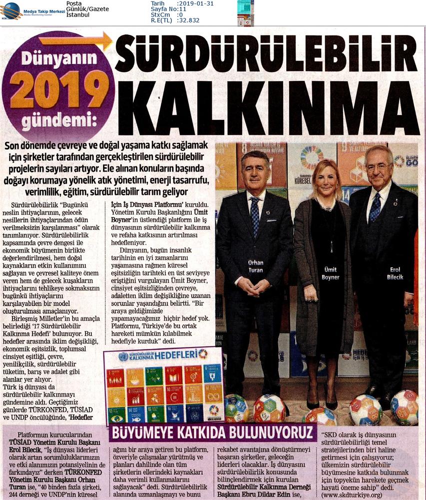 Hedefler Icin Is Dunyasi Platformu Medya Yansimalari 11 Ocak 2019 Istanbul - 4