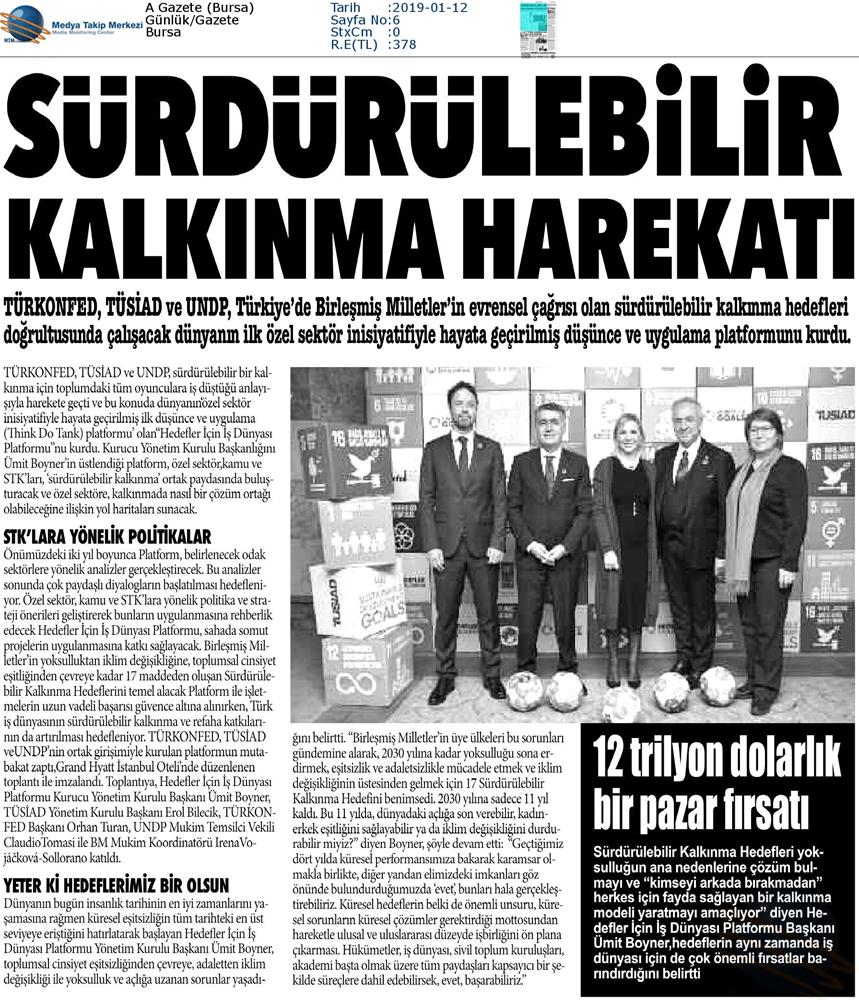 Hedefler Icin Is Dunyasi Platformu Medya Yansimalari 11 Ocak 2019 Istanbul - 14