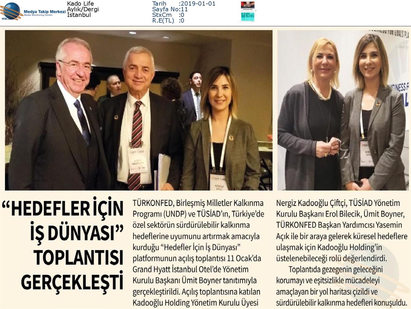 Hedefler Icin Is Dunyasi Platformu Medya Yansimalari 11 Ocak 2019 Istanbul - 24