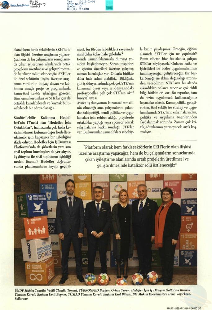 Hedefler Icin Is Dunyasi Platformu Medya Yansimalari 11 Ocak 2019 Istanbul - 28