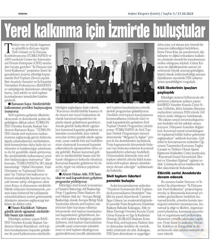 Is Dunyasi Icin Yerel Kalkinma Projesi - 12