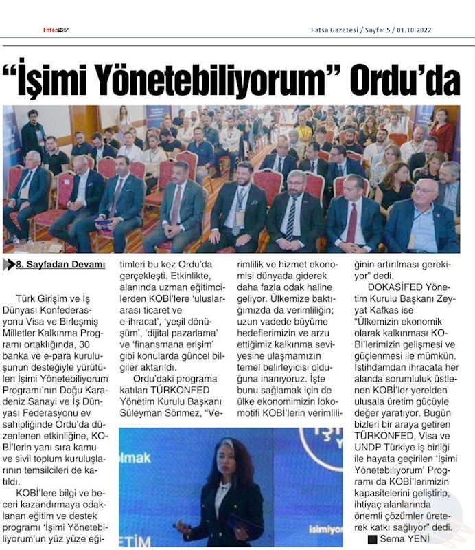 Isimi Yonetebiliyorum Egitimi 29 Eylul 2022 Ordu - 1