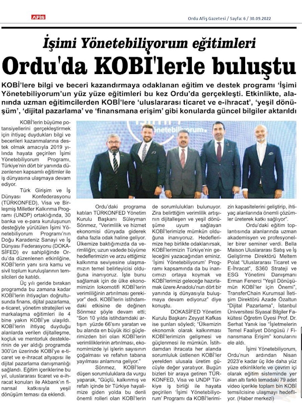 Isimi Yonetebiliyorum Egitimi 29 Eylul 2022 Ordu - 2