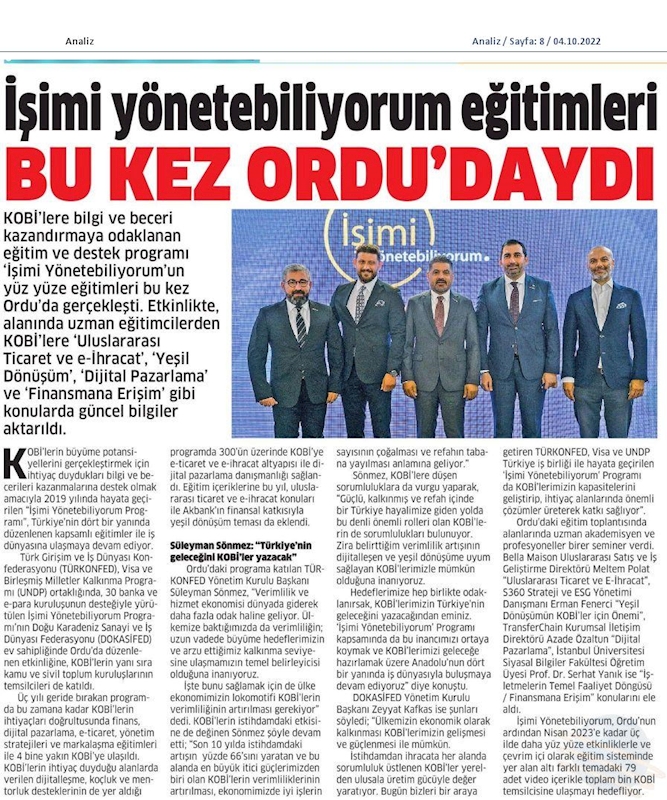 Isimi Yonetebiliyorum Egitimi 29 Eylul 2022 Ordu - 7