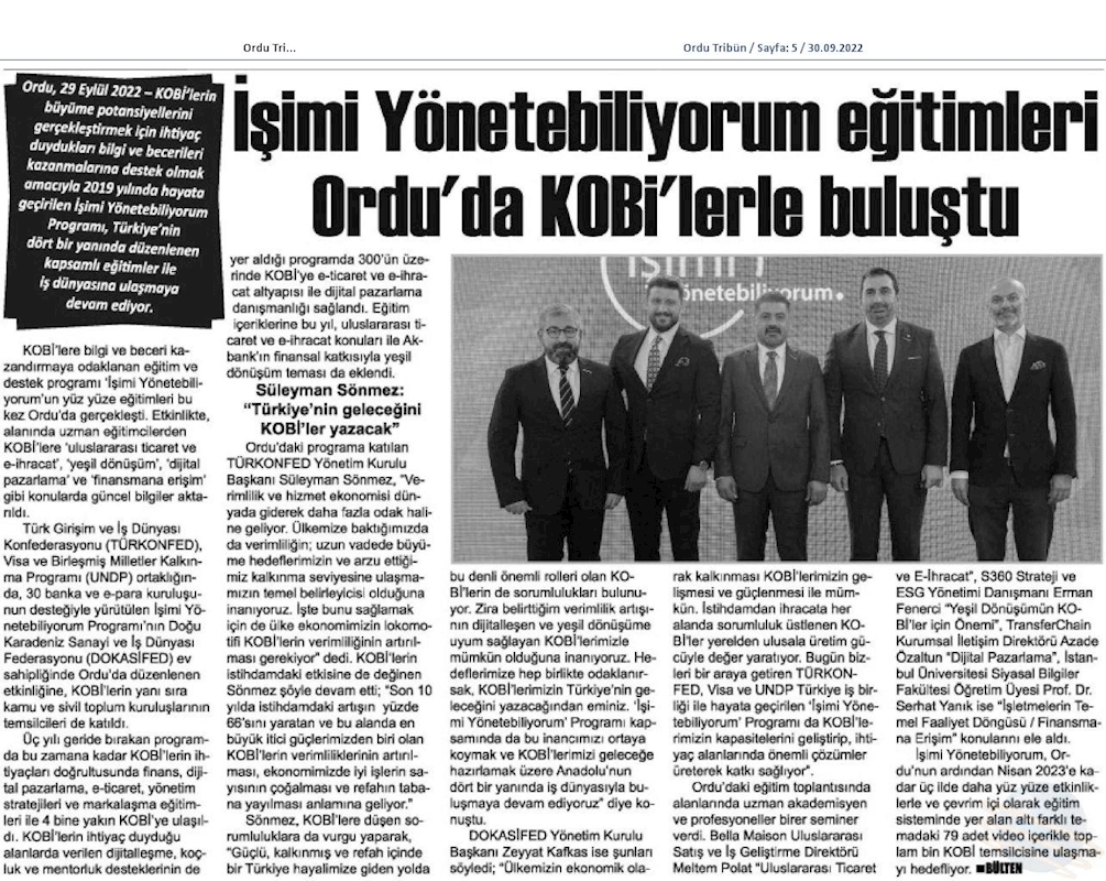 Isimi Yonetebiliyorum Egitimi 29 Eylul 2022 Ordu - 10