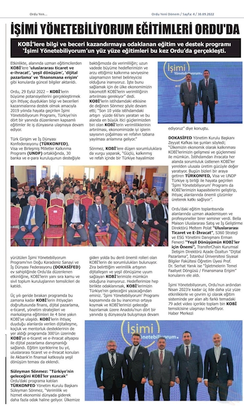 Isimi Yonetebiliyorum Egitimi 29 Eylul 2022 Ordu - 12