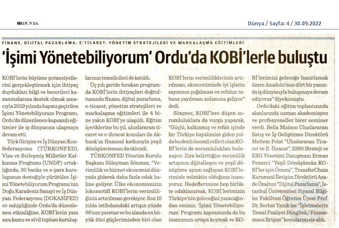 Isimi Yonetebiliyorum Egitimi 29 Eylul 2022 Ordu - 14