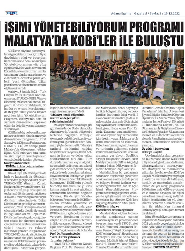 Isimi Yonetebiliyorum Egitimi 8 Aralik 2022 Malatya - 3